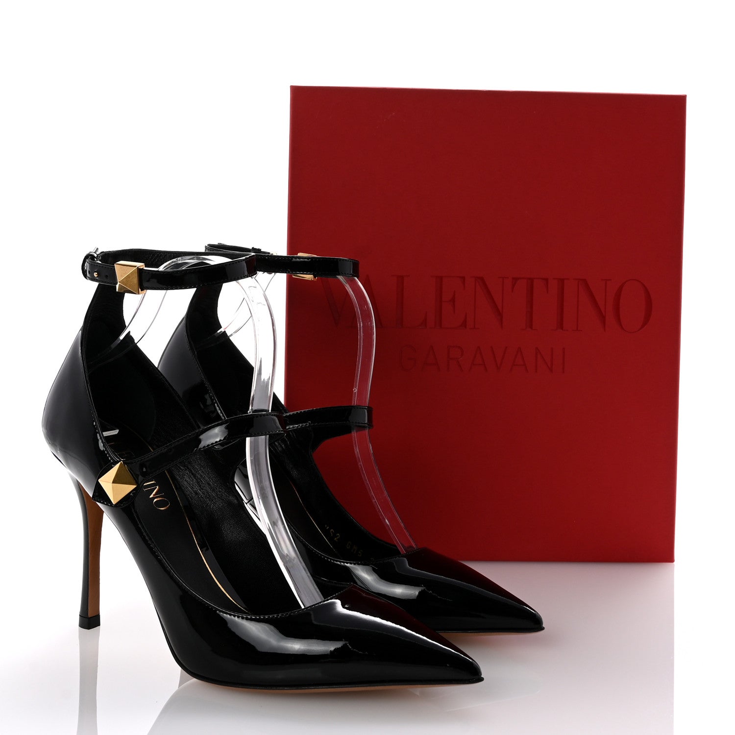 Valentino Garavani Patent Tiptoe Ankle Strap 100mm Pumps 40 Black 10 of 10