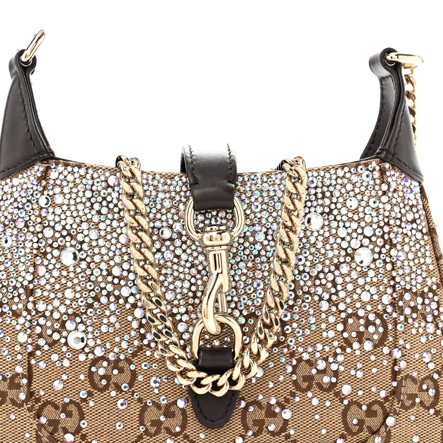 Monogram Crystal Mini Jackie Notte Bag Camel Ebony