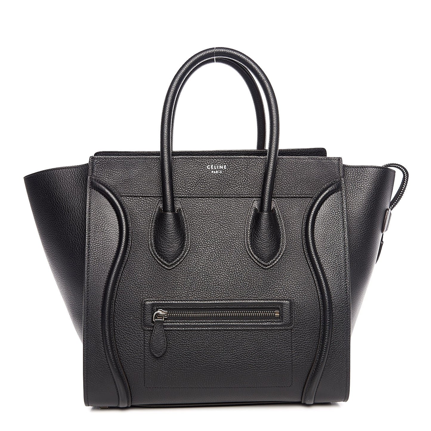 Drummed Calfskin Mini Luggage Black