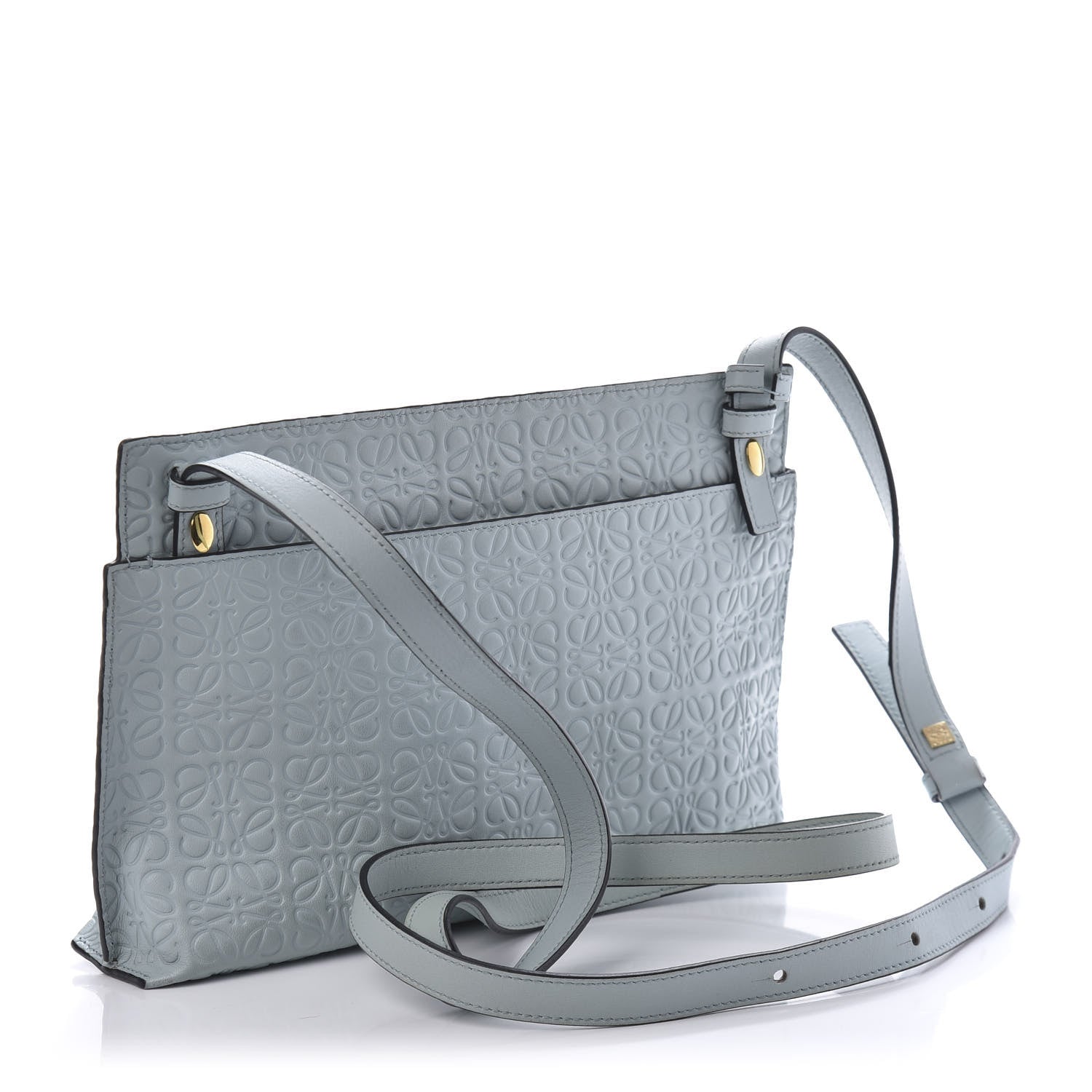 Loewe Calfskin Embossed Mini Repeat T Crossbody Bag Stone Blue 3 of 11