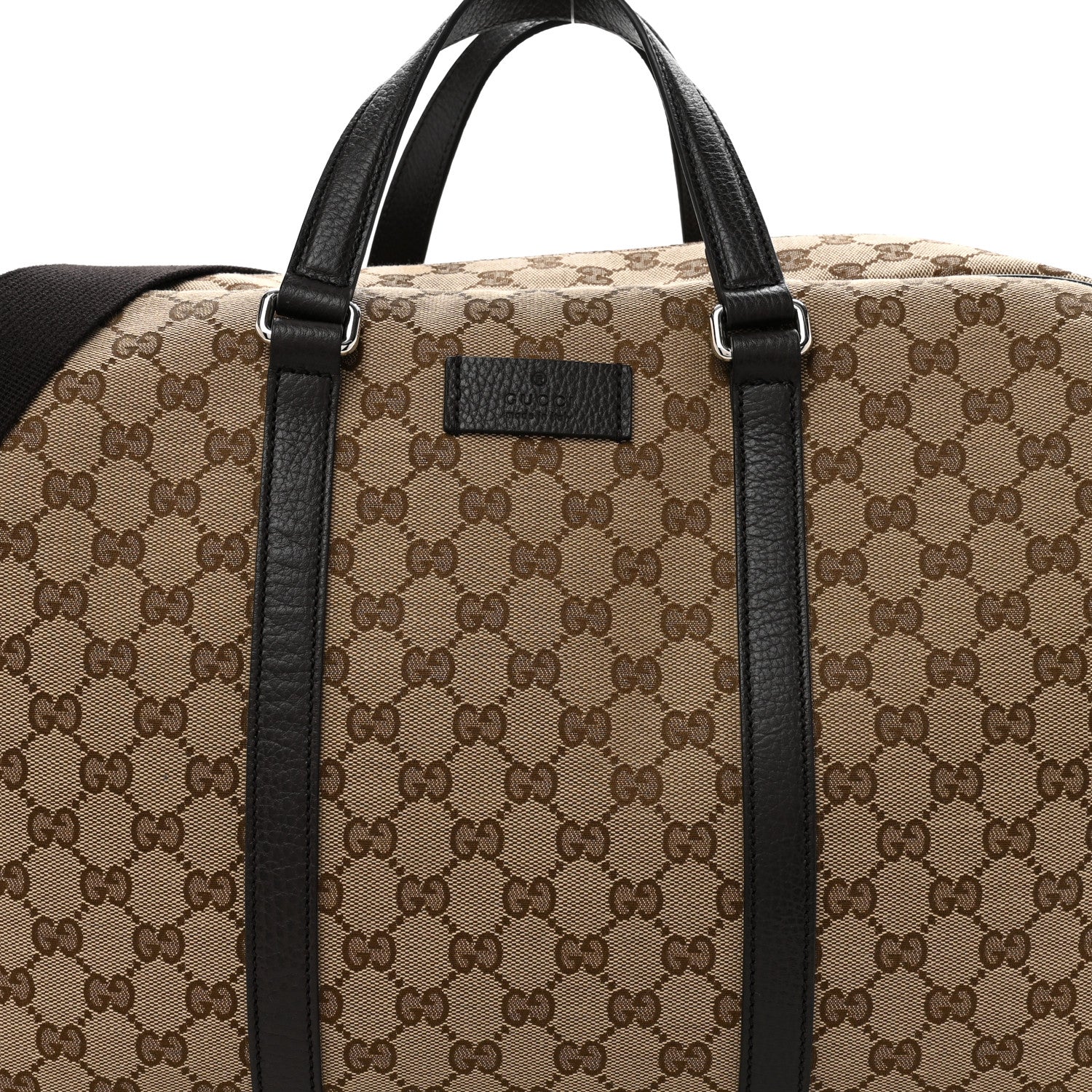 Gucci Monogram Dollar Calfskin Boston Duffle Bag Beige Ebony Testa di Moro Marrone Scuro 7 of 13