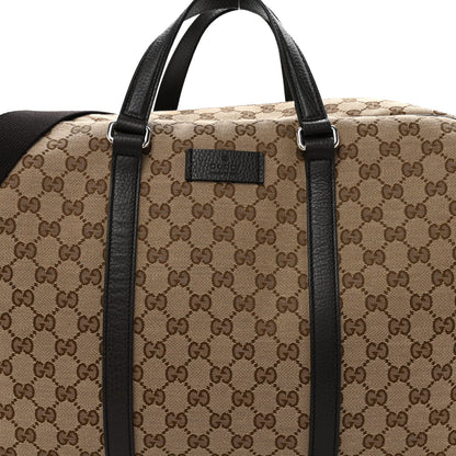 Gucci Monogram Dollar Calfskin Boston Duffle Bag Beige Ebony Testa di Moro Marrone Scuro 7 of 13