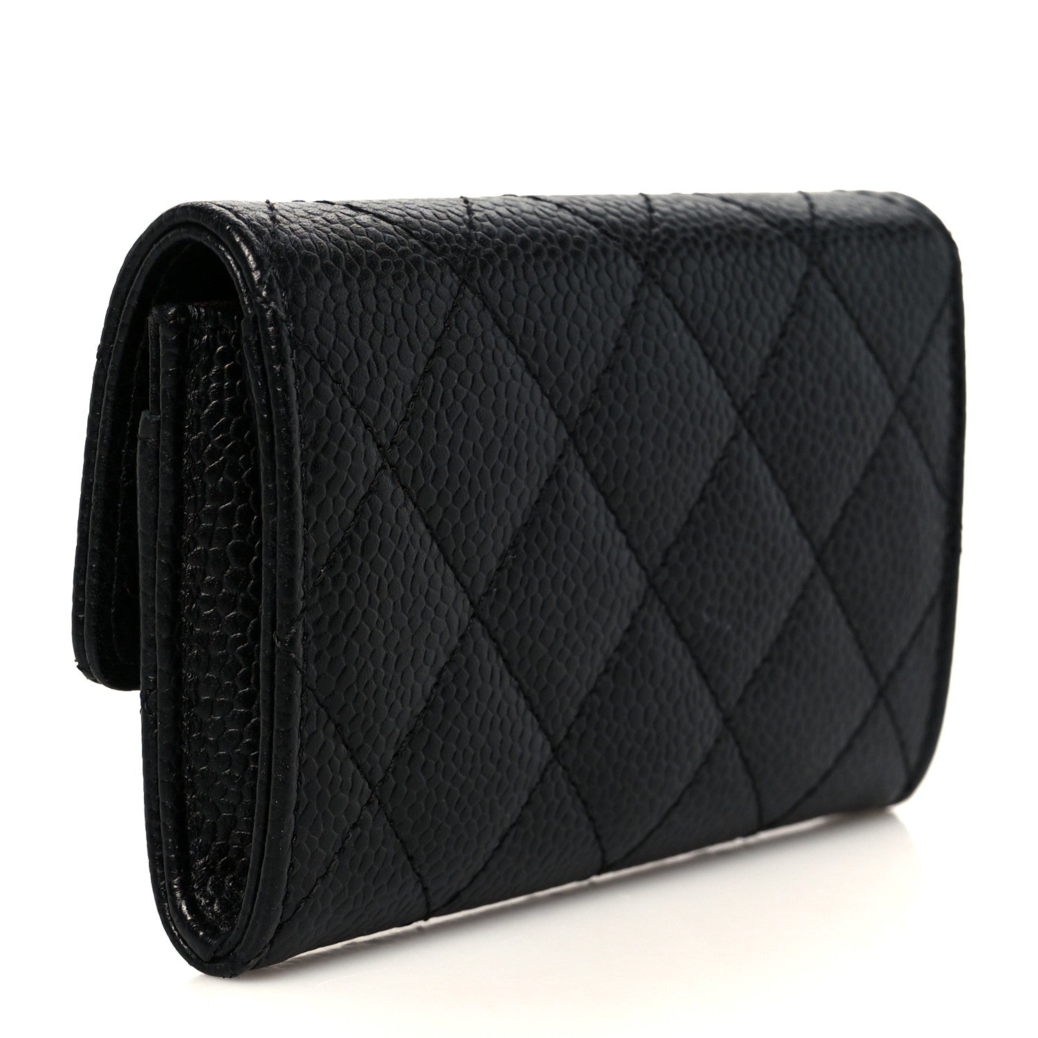 Chanel Caviar Quilted Flap Card Holder Wallet Black 3 of 9