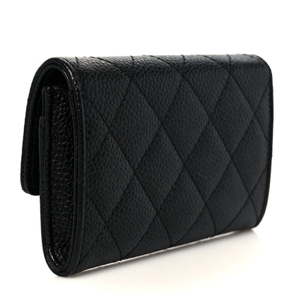 Chanel Caviar Quilted Flap Card Holder Wallet Black 3 of 9