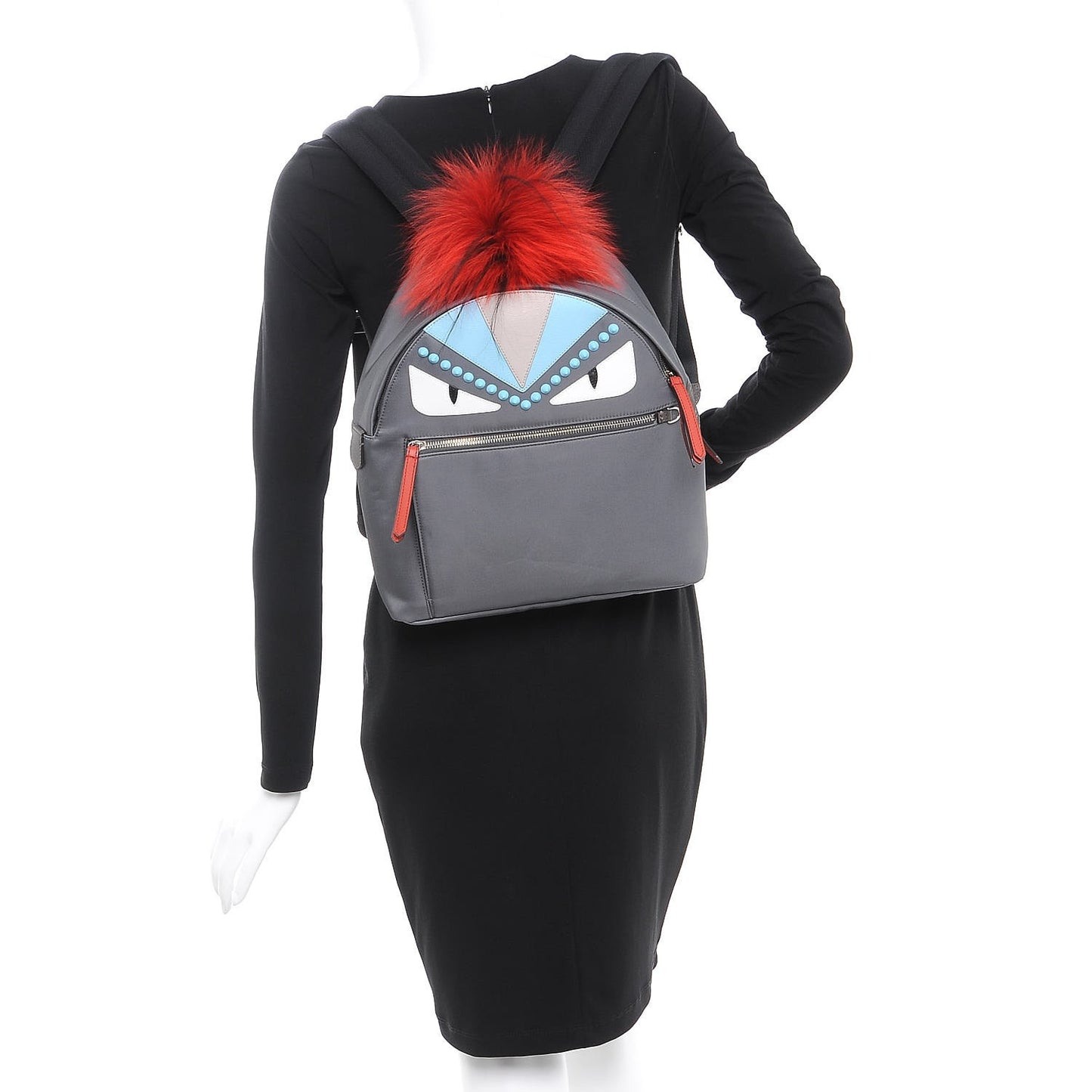 Nylon Vitello Elite Fox Goat Monster Eyes Studded Backpack Acciaio Pimento Multicolor