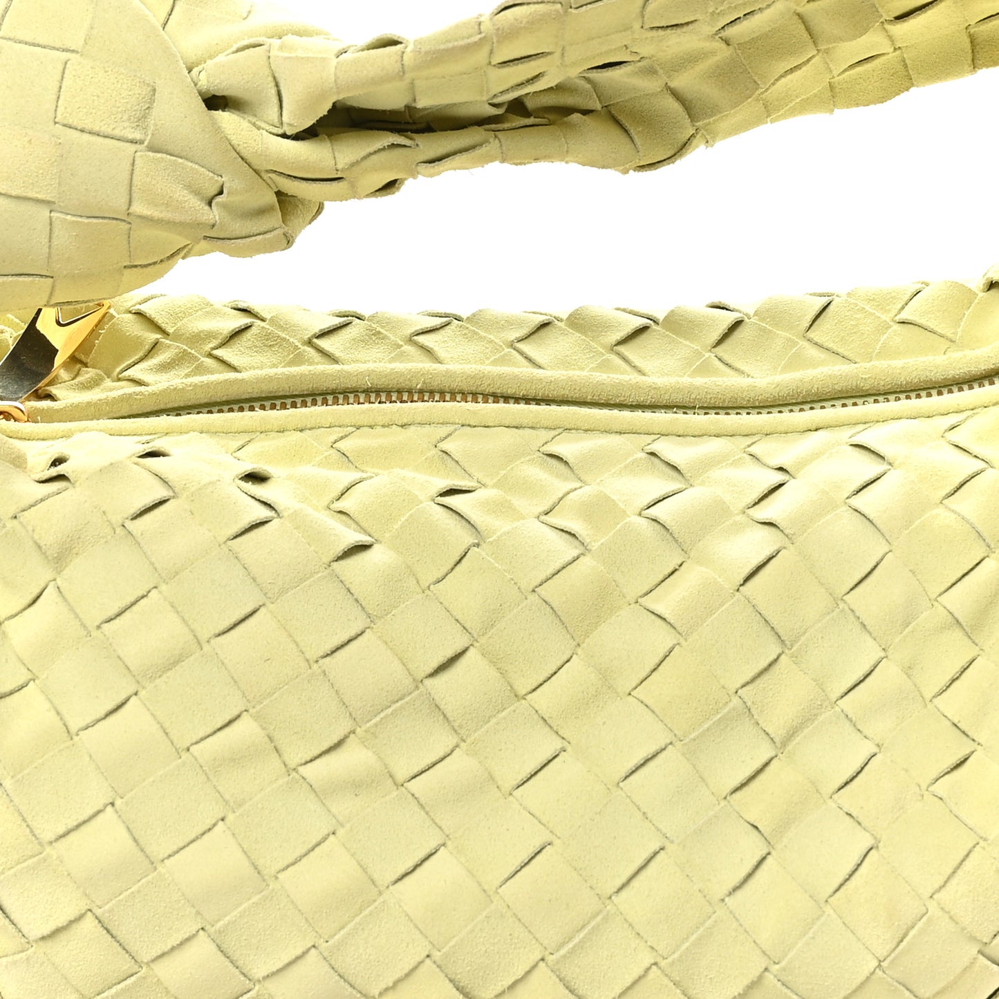 Suede Calfskin Intrecciato Teen Jodie Hobo Lemon Wash