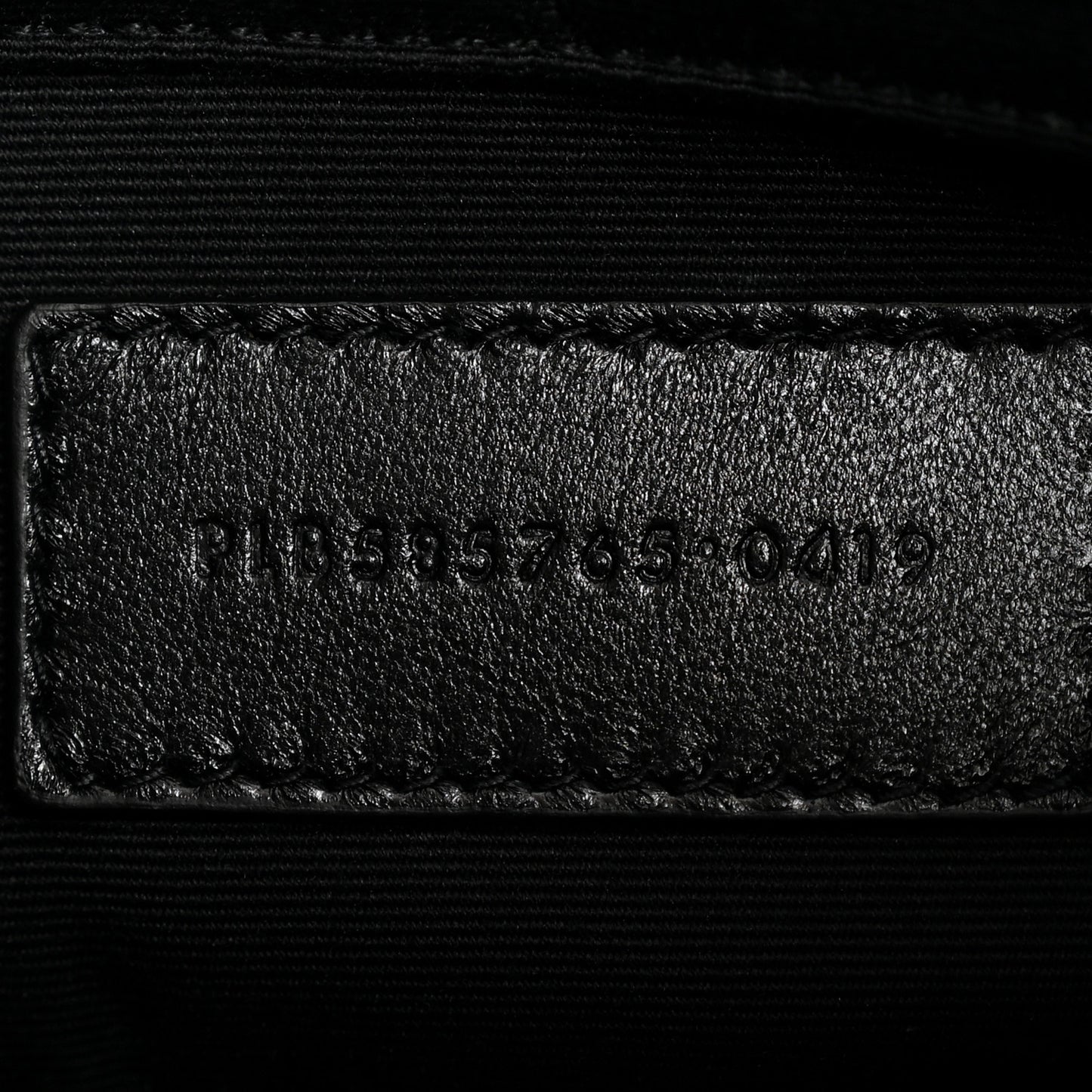 Calfskin Musical Notes Zip Pouch Black