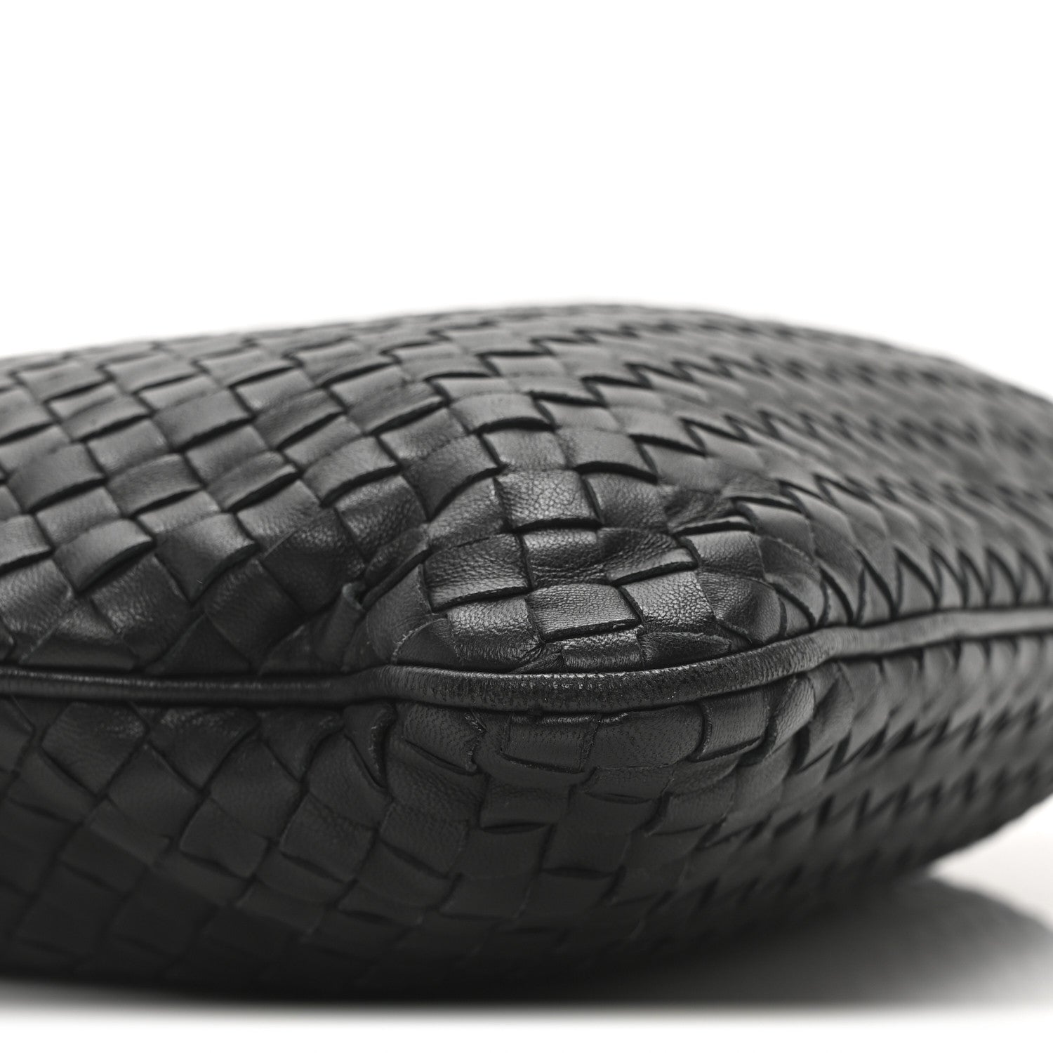 Bottega Veneta Nappa Intrecciato Flat Shoulder Bag Black 8 of 9