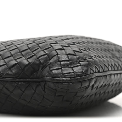 Bottega Veneta Nappa Intrecciato Flat Shoulder Bag Black 8 of 9