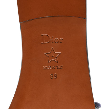 Christian Dior Canvas Embroidered Dway Mules Slide Sandals 39 Deep Blue 6 of 9