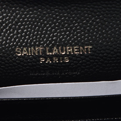 Saint Laurent Grain De Poudre Matelasse Chevron Small Monogram Envelope Wallet Black 5 of 7