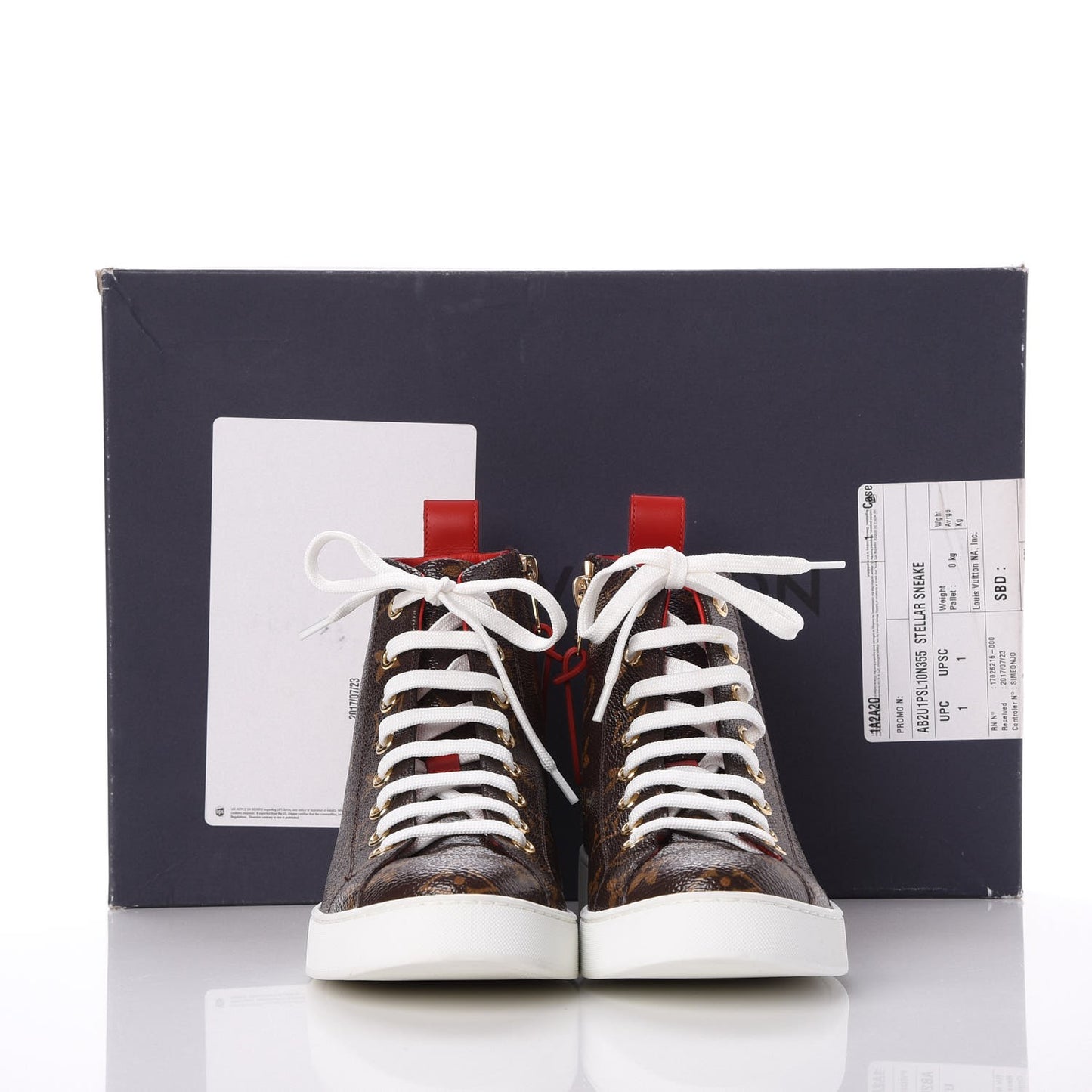 Calfskin Patent Monogram Stellar Sneaker Boots 35.5 Rouge