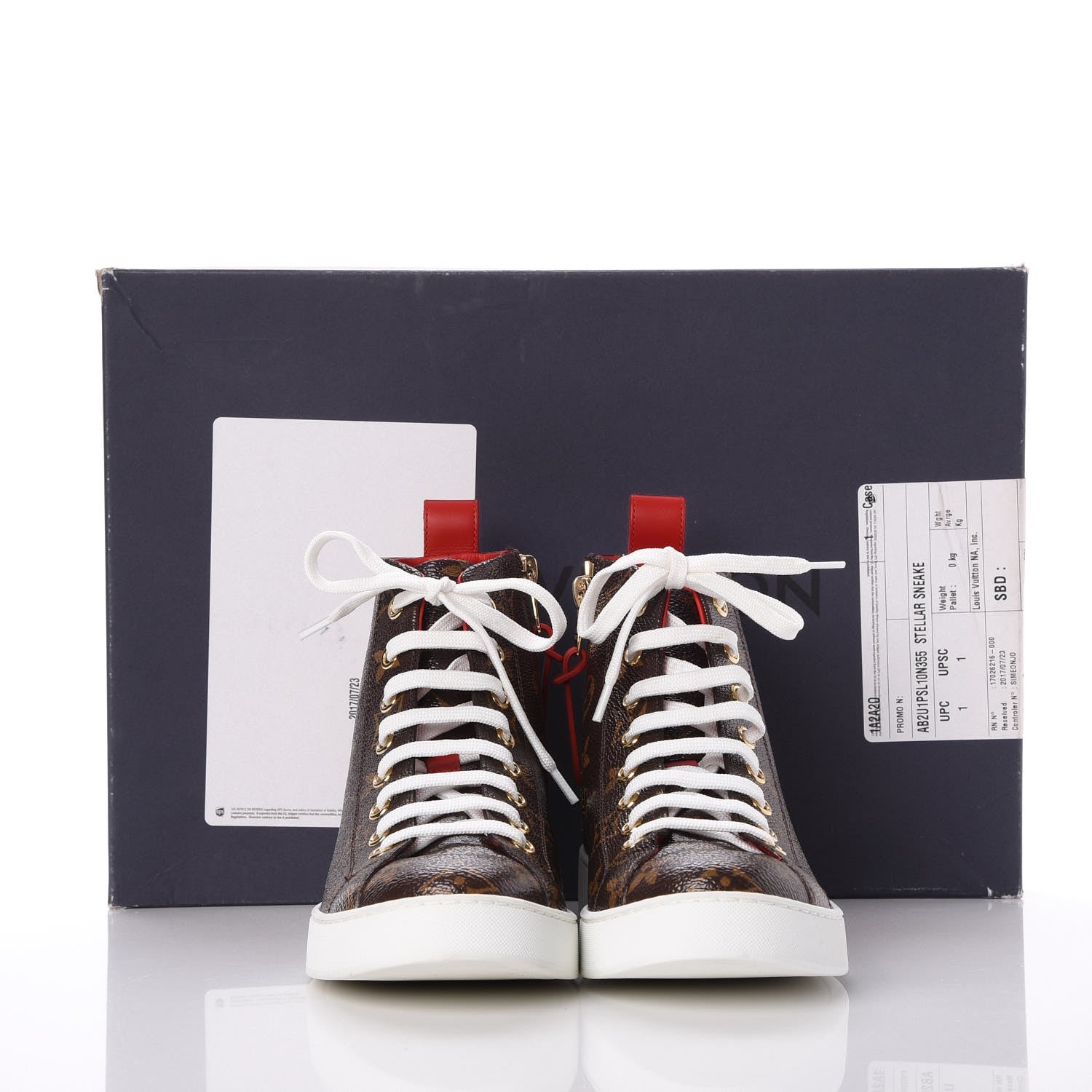 Louis Vuitton Calfskin Patent Monogram Stellar Sneaker Boots 35.5 Rouge 12 of 12