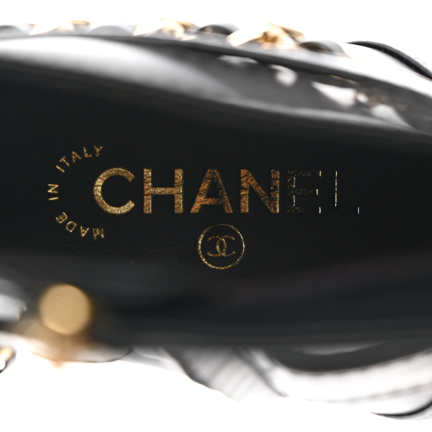 Chanel Calfskin Chain Short Boots 38 Black 6 of 9