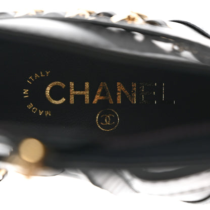 Chanel Calfskin Chain Short Boots 38 Black 6 of 9