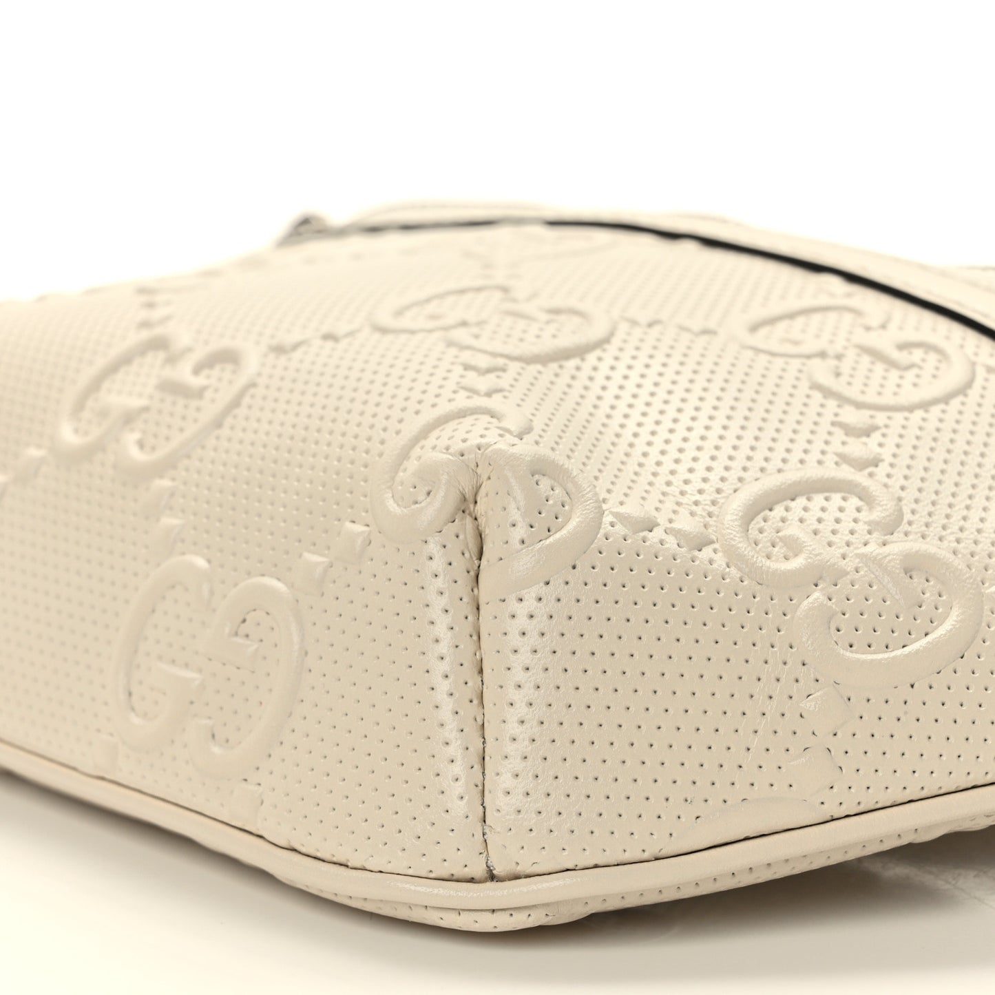 Calfskin GG Tennis Embossed Belt Bag Mystic White