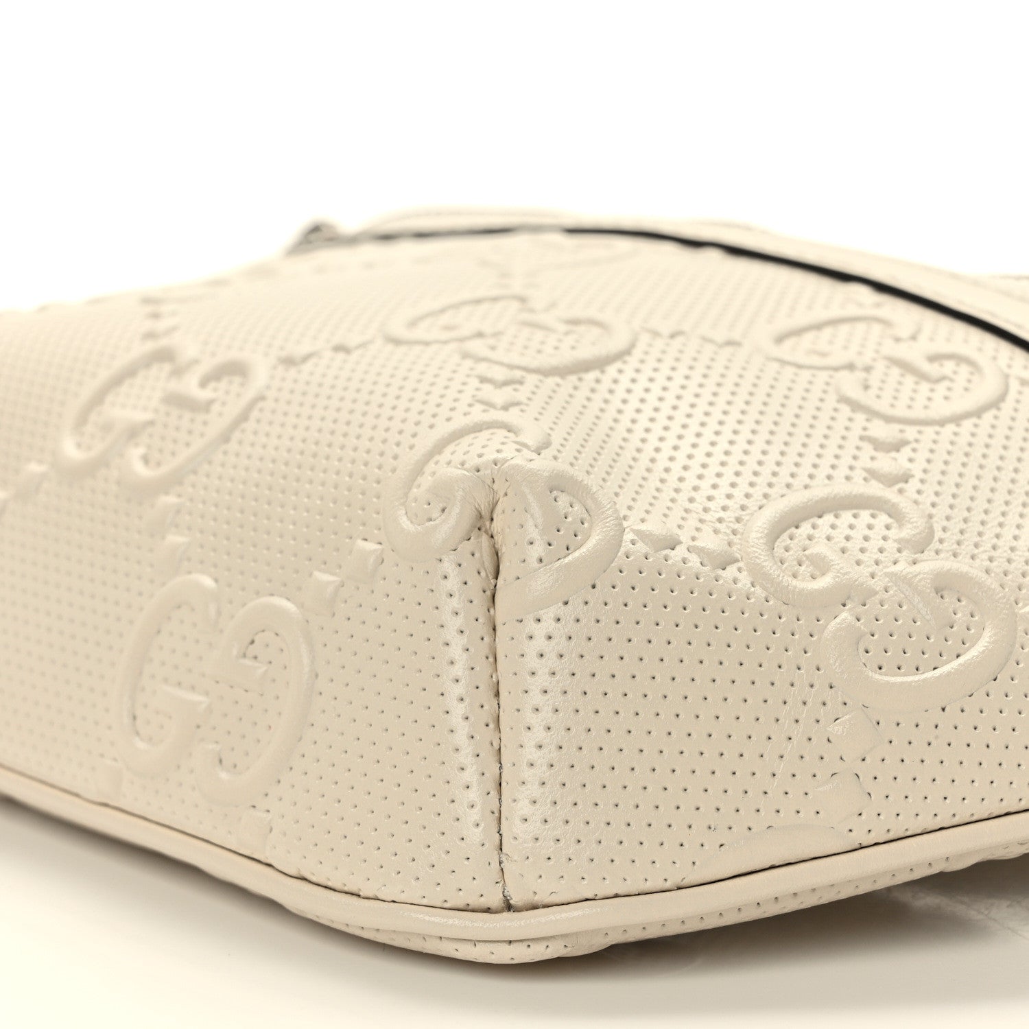 Gucci Calfskin GG Tennis Embossed Belt Bag Mystic White 10 of 10
