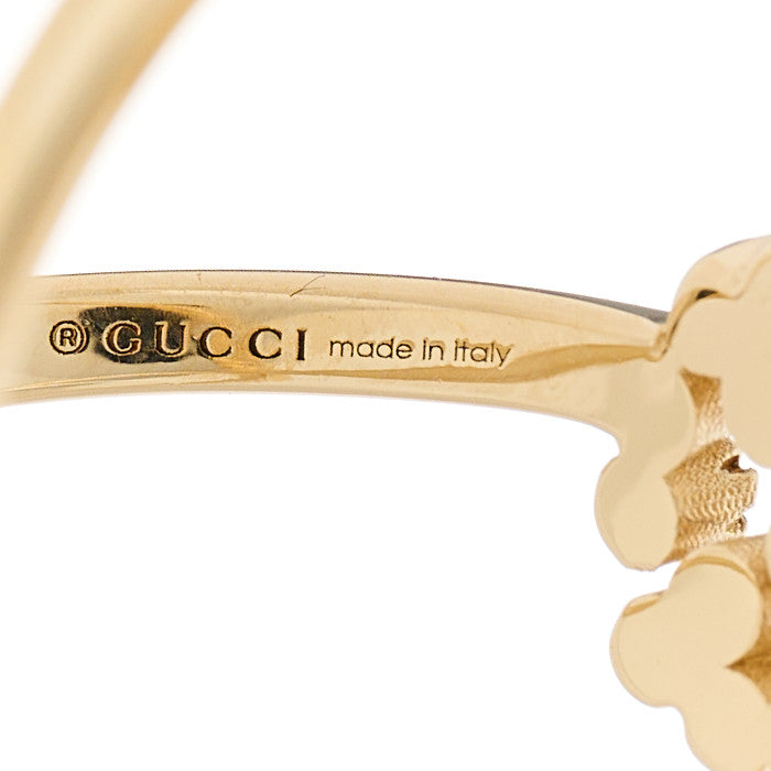 Gucci 18K Yellow Gold Diamond Running G Cross Ring 53 6.5 4 of 5