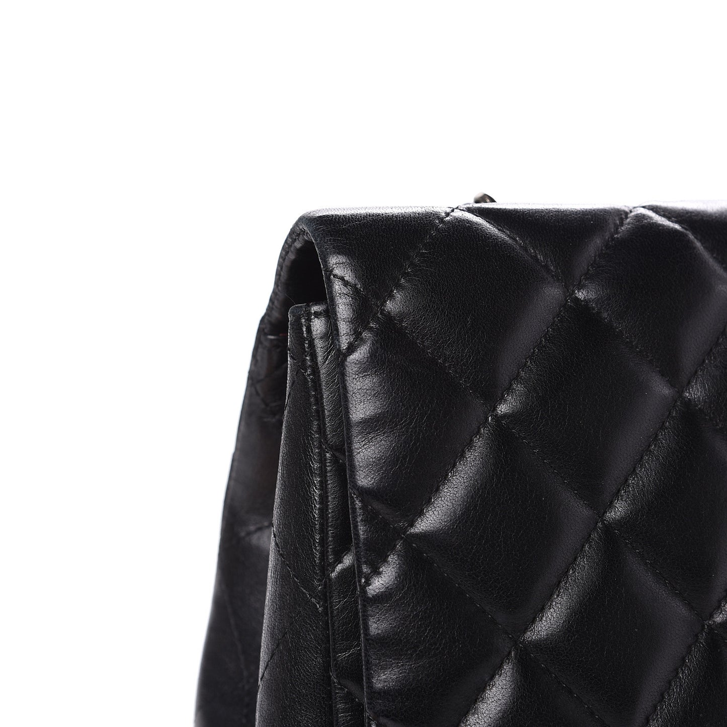 Lambskin Quilted Jumbo Single Flap Black