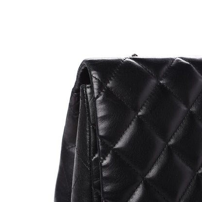Chanel Lambskin Quilted Jumbo Single Flap Black 13 of 17