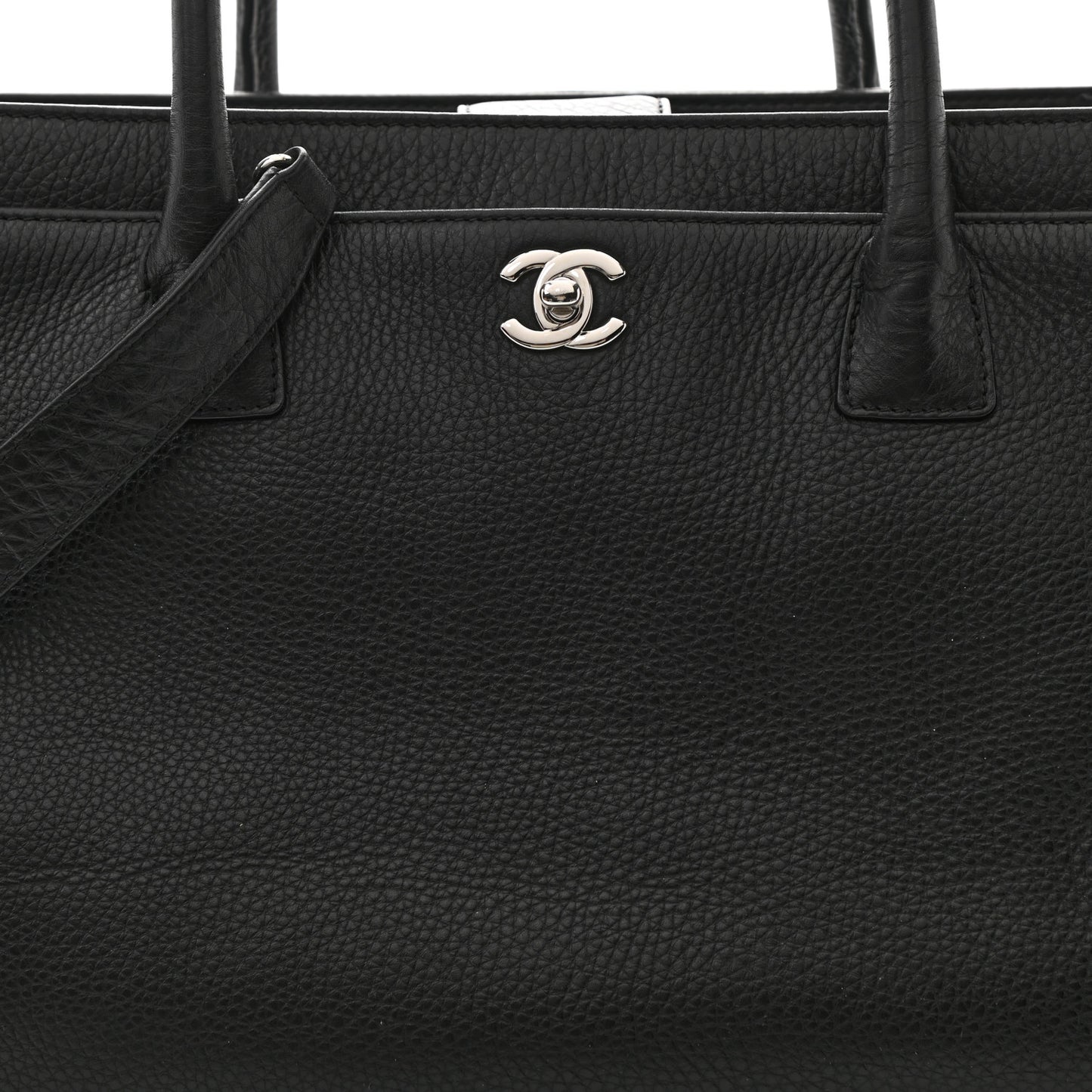 Calfskin Cerf Executive Shopper Tote Black