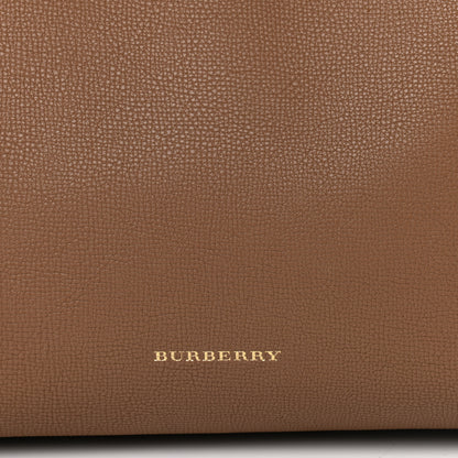 Burberry Grainy Calfskin House Check Medium Banner Tote Dark Sand 10 of 19