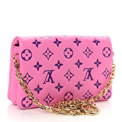 Louis Vuitton Lambskin Embossed Monogram Vuittamins Pochette Coussin Rose Violet 3 of 11