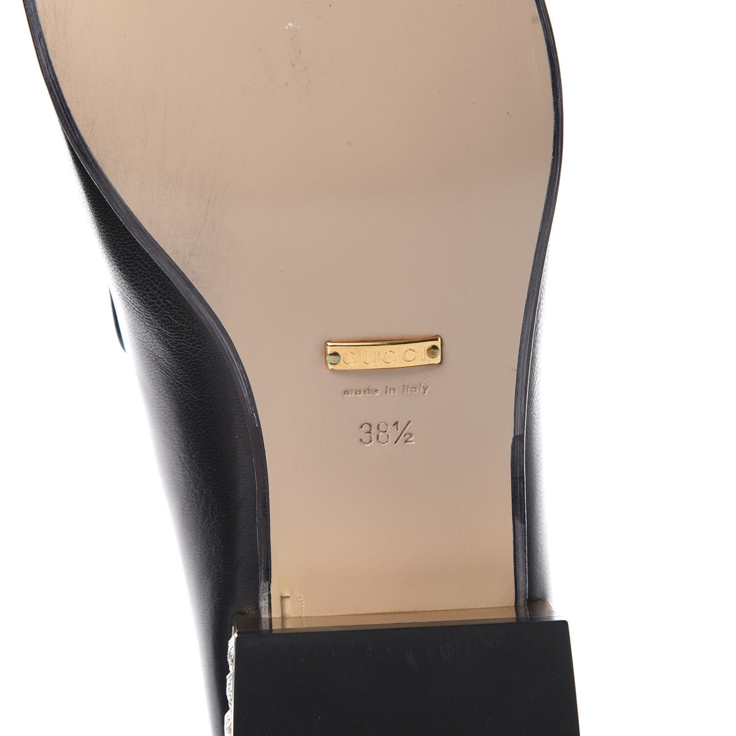 Goatskin Crystal Womens Horsebit Loafers 38.5 Black