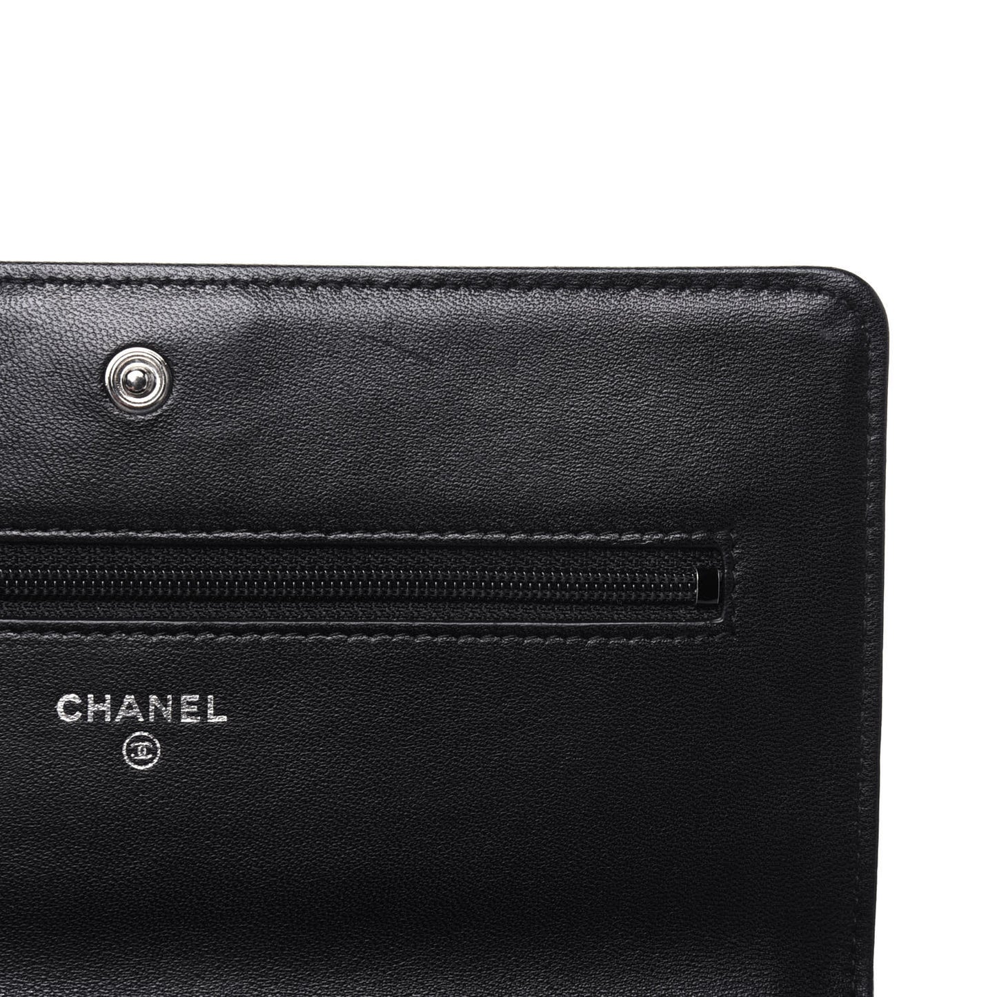 Lambskin Quilted Boy Wallet On Chain WOC Black