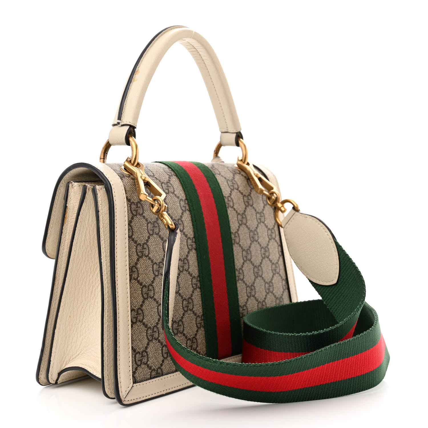 Gucci GG Supreme Monogram Small Queen Margaret Top Handle Bag White 3 of 13