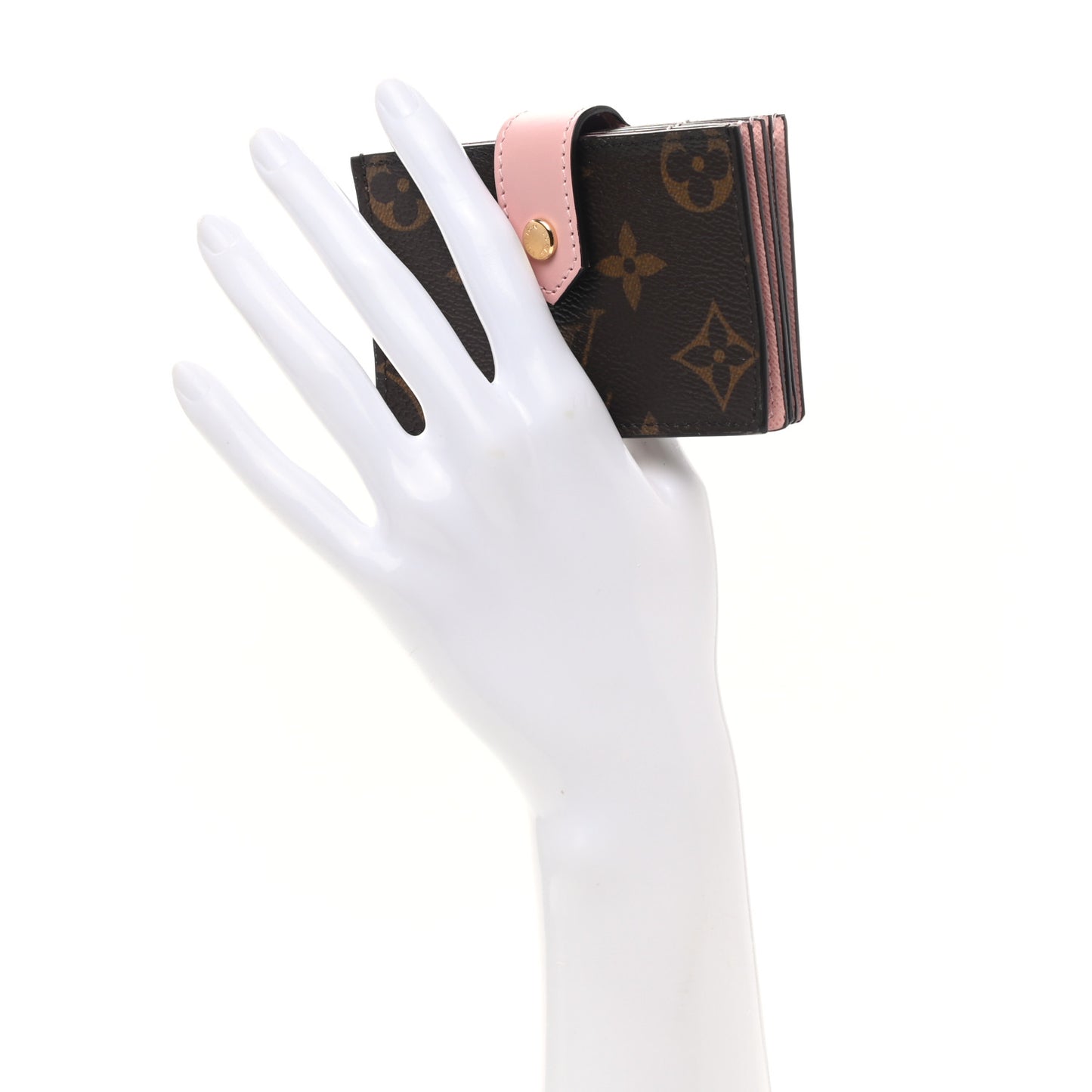 Monogram Gusset Card Holder Rose Ballerine