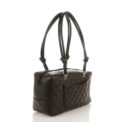 Chanel Calfskin Quilted Large Cambon Bowler Dark Brown 3 of 8