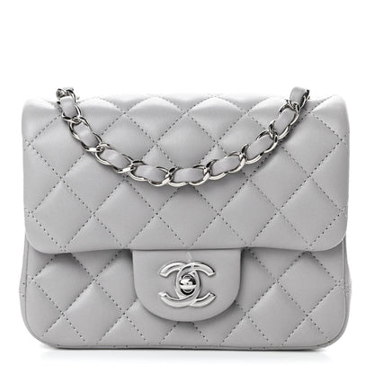 Chanel Lambskin Quilted Mini Square Flap Light Grey 1 of 4