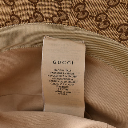 Gucci Monogram Textured Dollar Calfskin GG Jago Bucket Hat L Cacao Beige 9 of 9