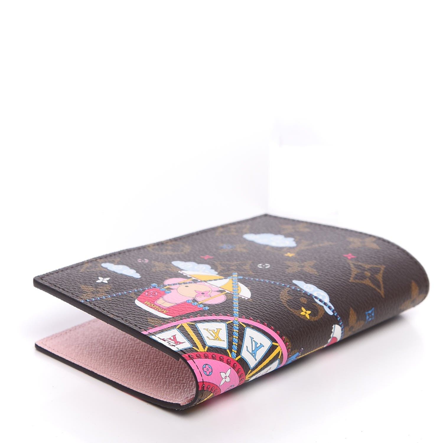 Louis Vuitton Monogram 2020 Christmas Animation Big Wheel Passport Cover Rose Ballerine 3 of 8