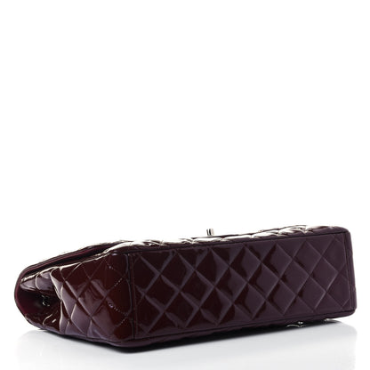 Chanel Patent Quilted Maxi Single Flap Dark Red 3 of 4