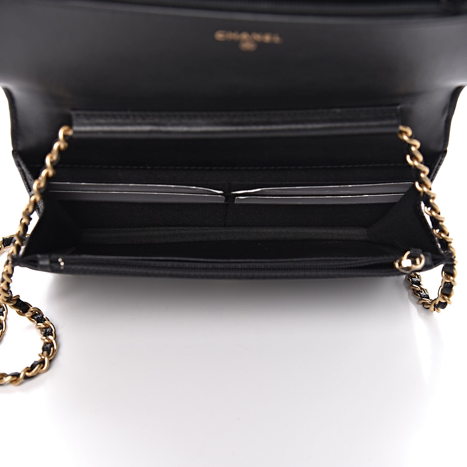 Chanel Caviar Chevron Quilted Boy Wallet On Chain WOC Black 5 of 15
