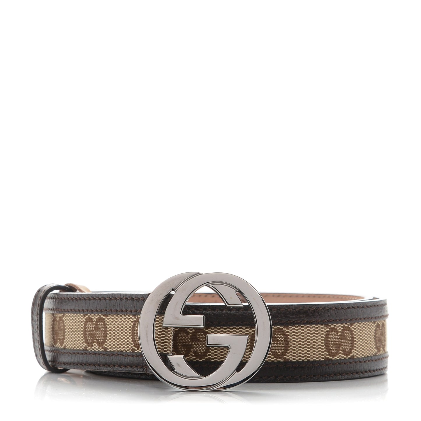 Monogram Interlocking G Belt 85 34 Dark Brown