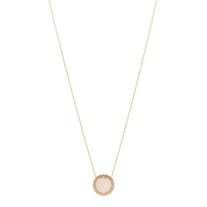 Tiffany 18K Rose Gold Mother of Pearl T Circle Pendant Necklace 1 of 5