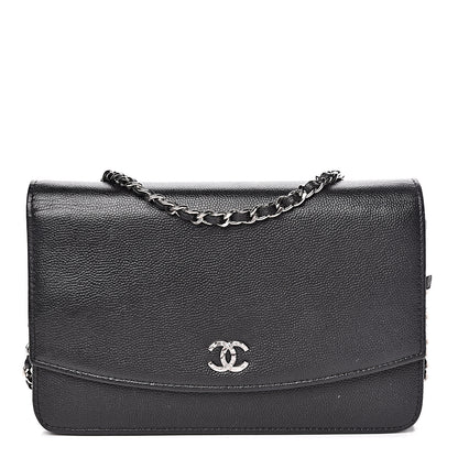 Chanel Caviar Sevruga Wallet On Chain WOC Black 1 of 11