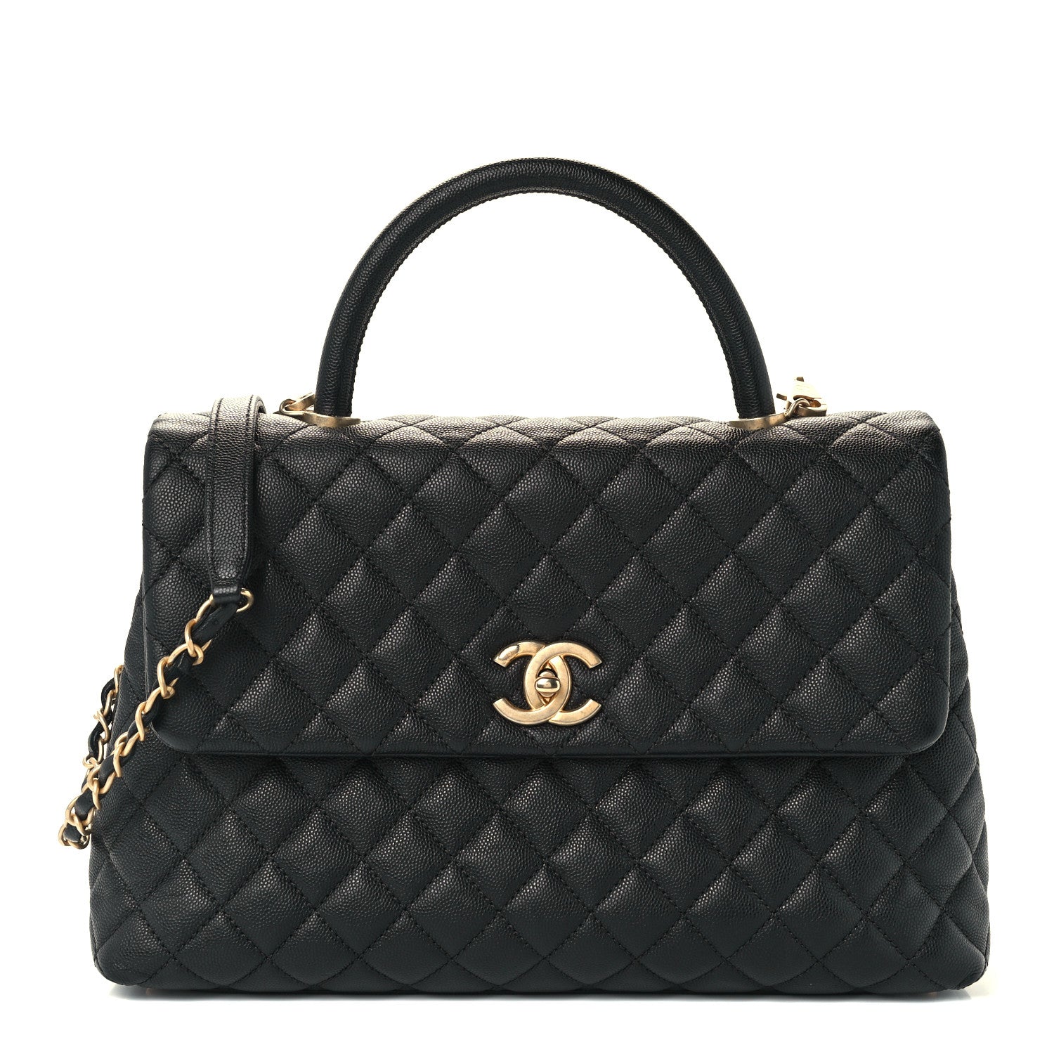 Chanel Caviar Quilted Medium Coco Handle Flap Black 1 of 12
