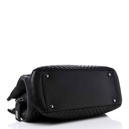 Chanel Lambskin Quilted CC Crossing Shopping Tote Black 4 of 15