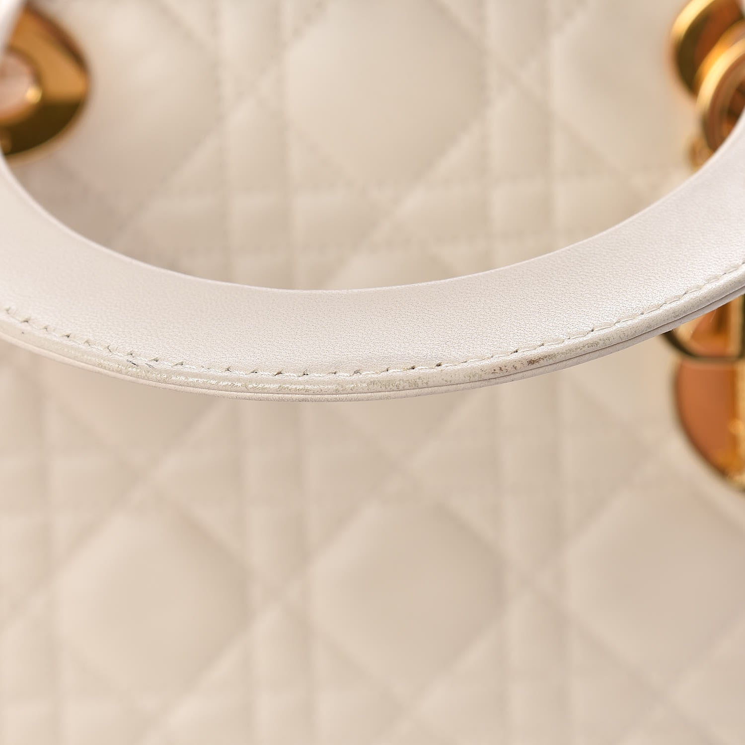 Christian Dior Lambskin Cannage Medium Lady Dior Light Beige 17 of 25