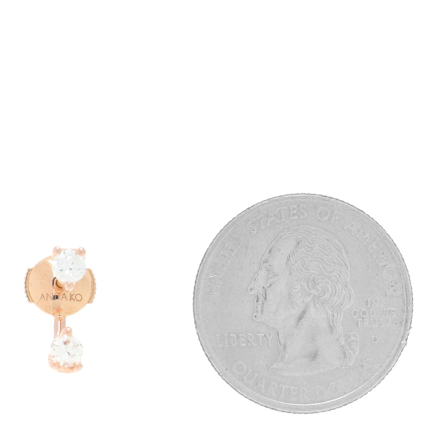 18K Rose Gold Diamond Orbit Earring