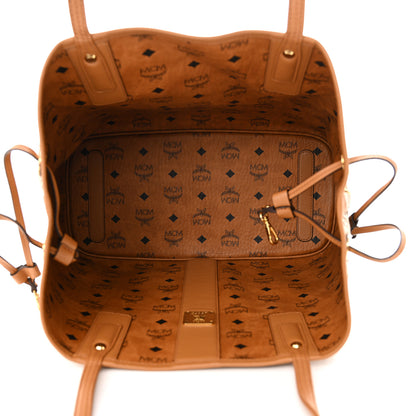 MCM Visetos Medium Liz Reversible Shopper Tote Cognac 8 of 17