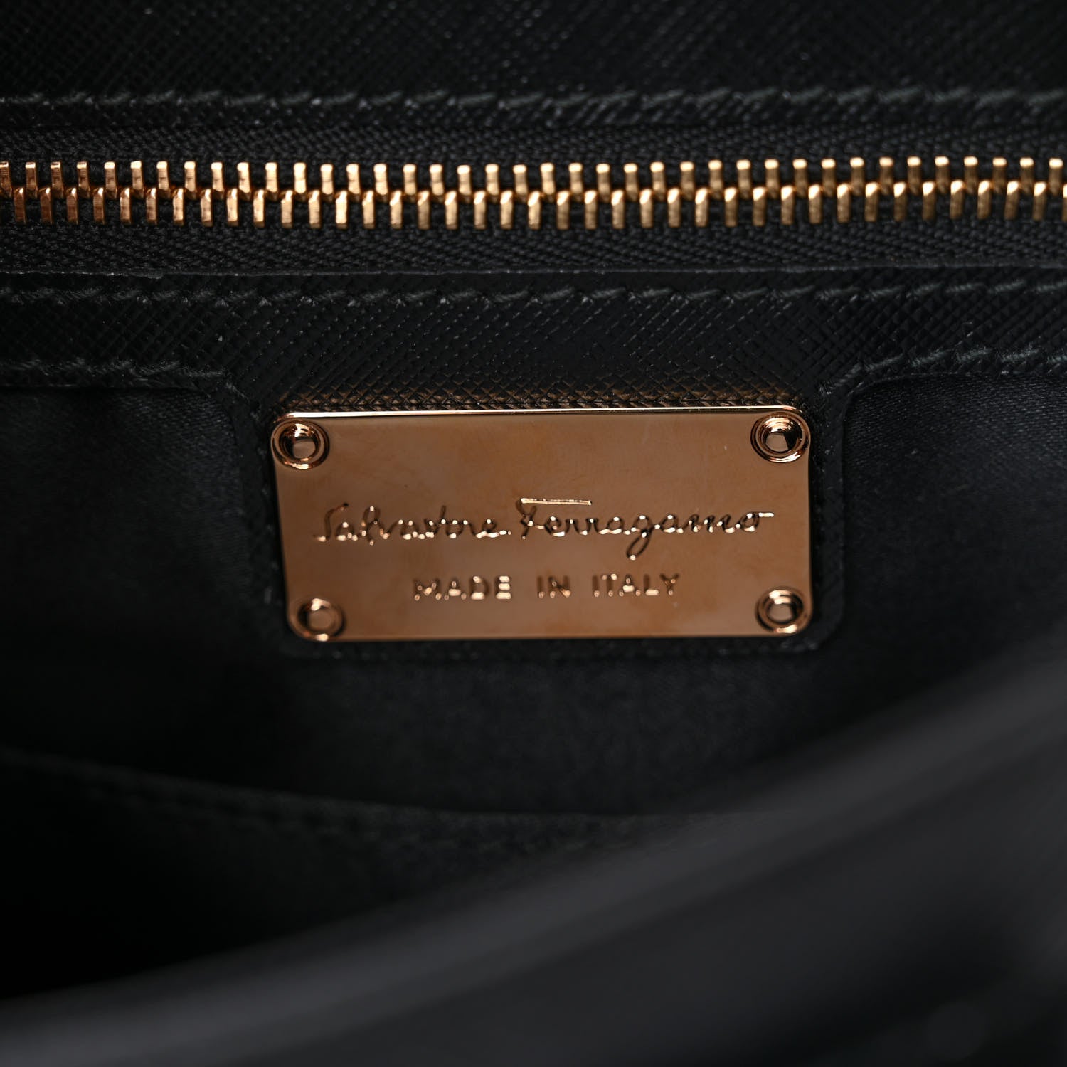 Salvatore Ferragamo Saffiano Carrie Shoulder Bag Black 6 of 13