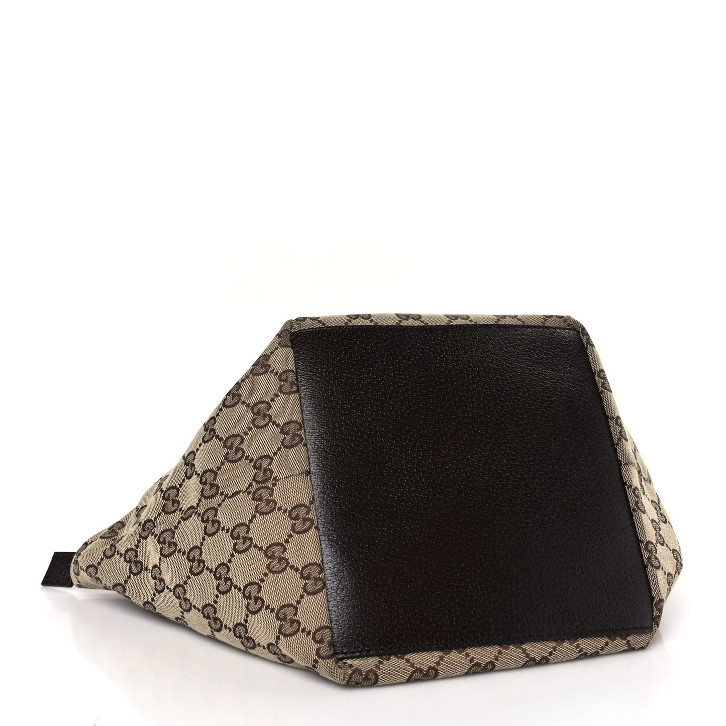 GG Monogram Small Web Handle Bucket Tote Dark Brown