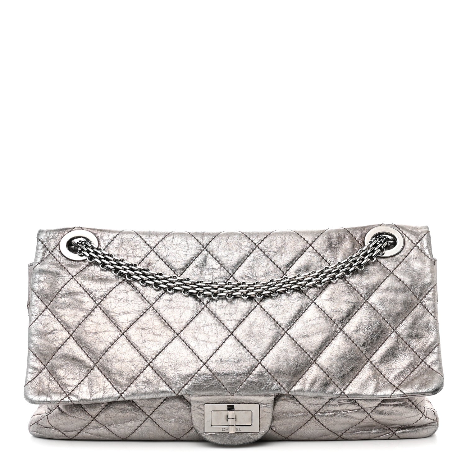 Chanel Metallic Aged Calfskin Quilted 2.55 Reissue 227 Flap Silver 1 of 13