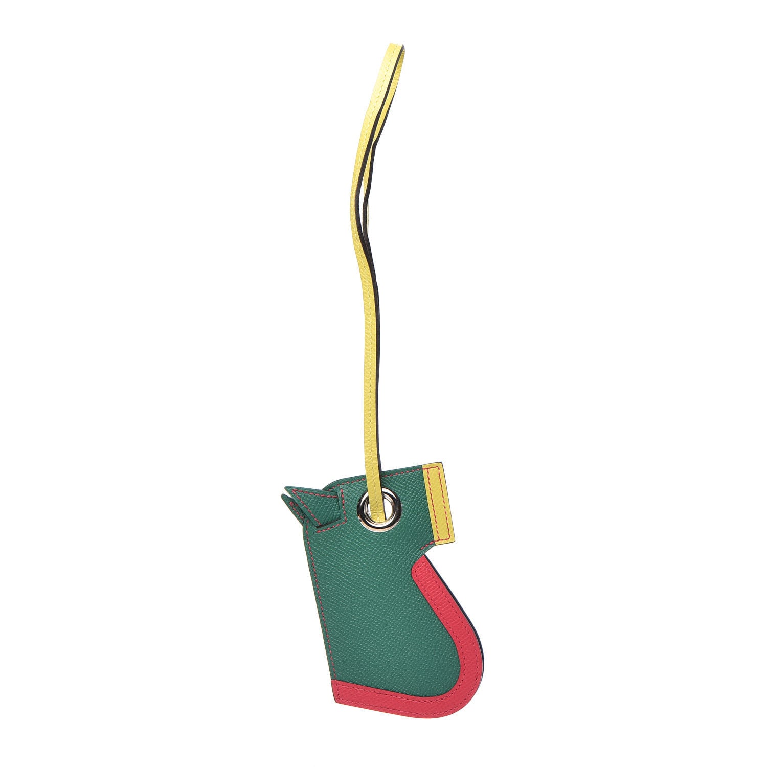 Hermes Epsom Camail Key Holder Malachite Rose Extreme Lime 1 of 6