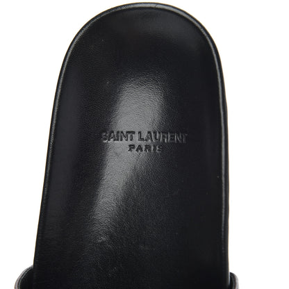 Saint Laurent Lambskin Joan Slide Sandals size 39 in Burgundy 6 of 20
